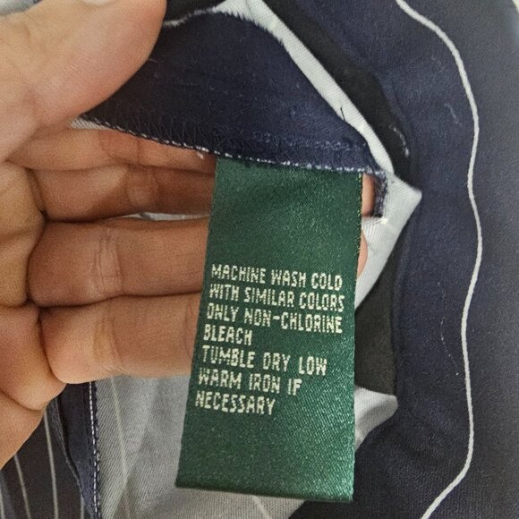 Lauren Ralph Lauren Pants Blue White Striped Nautical Classic Capsule 12 - Picture 6 of 7